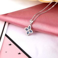 Emporial stříbrný rhodiovaný náhrdelník Čtyřlístek pro štěstí MA-MSN300