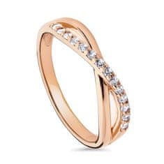 Emporial pozlacený prsten Zirkonová linie 14k růžové zlato MA-R0431 Velikost: 5 (EU: 49-50)
