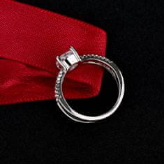 Emporial stříbrný rhodiovaný prsten Třpytivé pásky MA-MSR0931-SILVER Velikost: 6 (EU: 51-53)