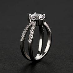 Emporial stříbrný rhodiovaný prsten Třpytivé pásky MA-MSR0931-SILVER Velikost: 6 (EU: 51-53)