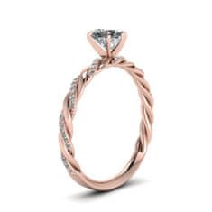 Emporial stříbrný pozlacený prsten Propletené srdce Růžové zlato MA-R041-ROSEGOLD Velikost: 5 (EU: 49-50)