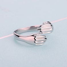 Emporial stříbrný rhodiovaný prsten Objetí MA-MR1001-SILVER Velikost: 5 (EU: 49-50)