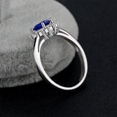 Emporial stříbrný rhodiovaný prsten Safírová elegance MA-R0408-SILVER-BLUE Velikost: 9 (EU: 59-60)