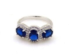Emporial luxusní stříbrný prsten s drahokamy Safírová elegance MA-MRBWYG04196 Velikost: 6 (EU: 51-53)