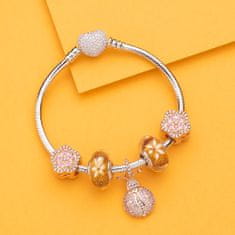 Emporial luxusní stříbrný kompletní náramek s přívěsky Krásná beruška 14k růžové zlato vermeil 4016 Velikost: 18 cm
