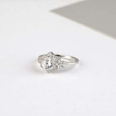 Emporial stříbrný rhodiovaný prsten Třpytivá květina MA-R0727-SILVER Velikost: 6 (EU: 51-53)