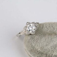 Emporial stříbrný rhodiovaný prsten Třpytivá květina MA-R0727-SILVER Velikost: 6 (EU: 51-53)