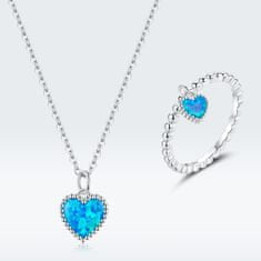 Emporial nastavitelný náhrdelník Opálové srdce SCN413