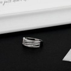 Emporial stříbrný rhodiovaný prsten Třpytivé linie MA-MR1007-SILVER Velikost: 6 (EU: 51-53)