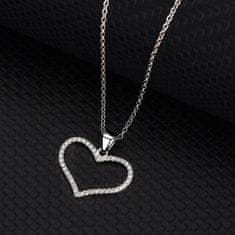 Emporial stříbrný rhodiovaný náhrdelník Milované třpytivé srdce HA-YJXZ-025