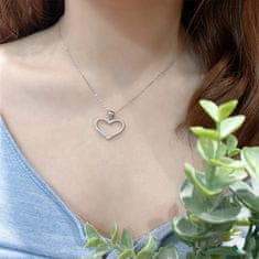 Emporial stříbrný rhodiovaný náhrdelník Milované třpytivé srdce HA-YJXZ-025
