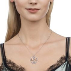 Emporial stříbrný luxusní náhrdelník s velkým přívěskem Anděl 14k růžové zlato SH-JP22613-P