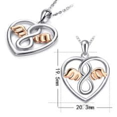 Emporial stříbrný luxusní náhrdelník s velkým přívěskem Anděl 14k růžové zlato SH-JP22613-P