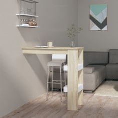 Greatstore Nástěnný barový stolek bílý a dub sonoma 102 x 45 x 103,5 cm