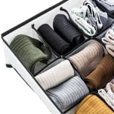 Noah Organizér Nádoba Krabička Do Šuplíku Skříně Na Prádlo Ponožky Kalhotky Oblečení Černá Sada 3 Kusy