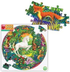 eeBoo Kulaté puzzle Jednorožec 500 dílků