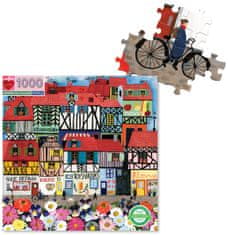 eeBoo Čtvercové puzzle Malebná vesnička 1000 dílků
