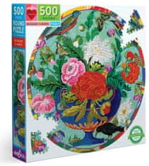 eeBoo Kulaté puzzle Květiny a ptáčci 500 dílků