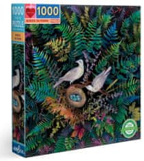 eeBoo Čtvercové puzzle Ptáci v kapradí 1000 dílků