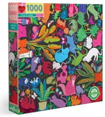 eeBoo Čtvercové puzzle Kočky v práci 1000 dílků