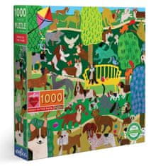 eeBoo Čtvercové puzzle Psi v parku 1000 dílků