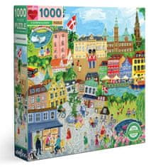 eeBoo Čtvercové puzzle Kodaň 1000 dílků