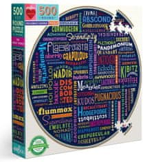 eeBoo Kulaté puzzle 100 skvělých slov 500 dílků