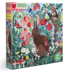 eeBoo Čtvercové puzzle Zajíc a vlčí máky 1000 dílků