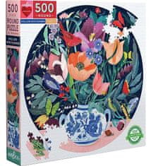 eeBoo Kulaté puzzle Zátiší s květinami 500 dílků