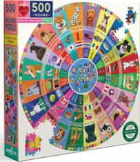 eeBoo Kulaté puzzle Psi z celého světa 500 dílků
