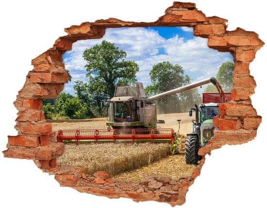 Wallmuralia Fototapeta díra na zeď Kombajn a traktor