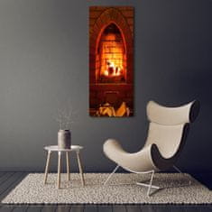 Wallmuralia Vertikální Foto obraz na plátně Oheň v krbu 50x125 cm