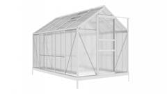 IWHOME Zahradní skleník DEMETER A101-D 5,93m² alu 201x190x312 cm PC 4 mm + základna IWH-10270003