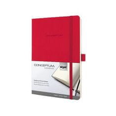 Sigel Exkluzivní zápisník "Conceptum", červená, A5, linkovaný, 97 listů, měkké desky, CO325