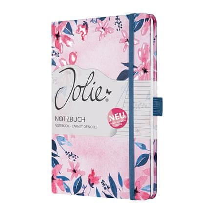 Sigel Exkluzivní zápisník "Jolie", Loose Florals Olive, 135 x 203 mm, linkovaný, 87 listů, tvrdé desky, JN337
