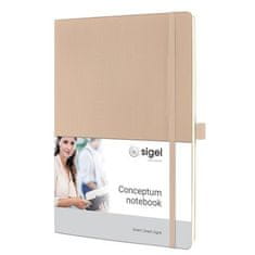 Sigel Exkluzivní zápisník "Conceptum", béžová, A4, linkovaný, 97 listů, měkké desky, CO331