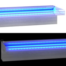 Petromila Přelivový vodopád s RGB LED osvětlením nerezová ocel 60 cm