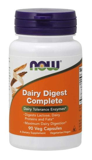 NOW Foods Dairy Digest Complete, mléčné enzymy pro intoleranci na laktózu, 90 rostlinných kapslí