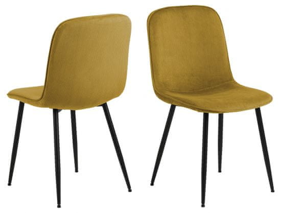 Design Scandinavia Jídelní židle Delmy (SET 4 ks), žlutá