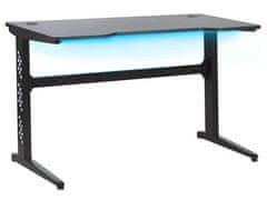 Herní stůl RGB LED 120 x 60 cm černý DEXTER