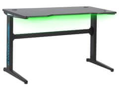 Beliani Herní stůl RGB LED 120 x 60 cm černý DORAN