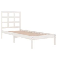 Greatstore Rám postele bílý masivní dřevo 90 x 200 cm