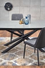 Halmar Rozkládací skleněný jídelní stůl Capello, tmavě šedá / černá