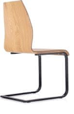Halmar Jídelní židle K265, černá / hnědá / dub medový