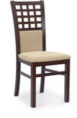 Halmar Dřevěná židle Gerard 3, ořech / béžová