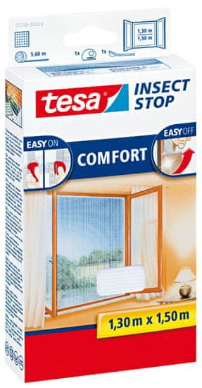Tesa Insect Stop síť proti hmyzu Comfort do okna 1,3×1,5 m bílá 55388-00020-00