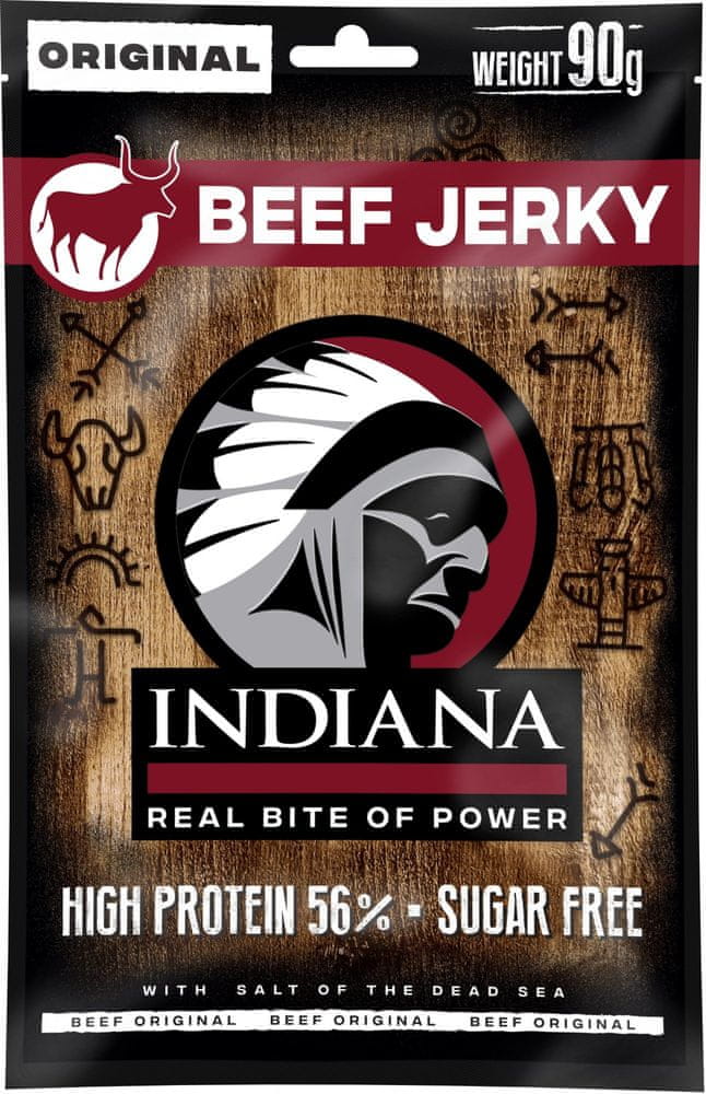 Levně Indiana sušené maso Jerky hovězí Original ZIP 90g