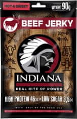 Indiana sušené maso Jerky hovězí Hot & Sweet ZIP 90g