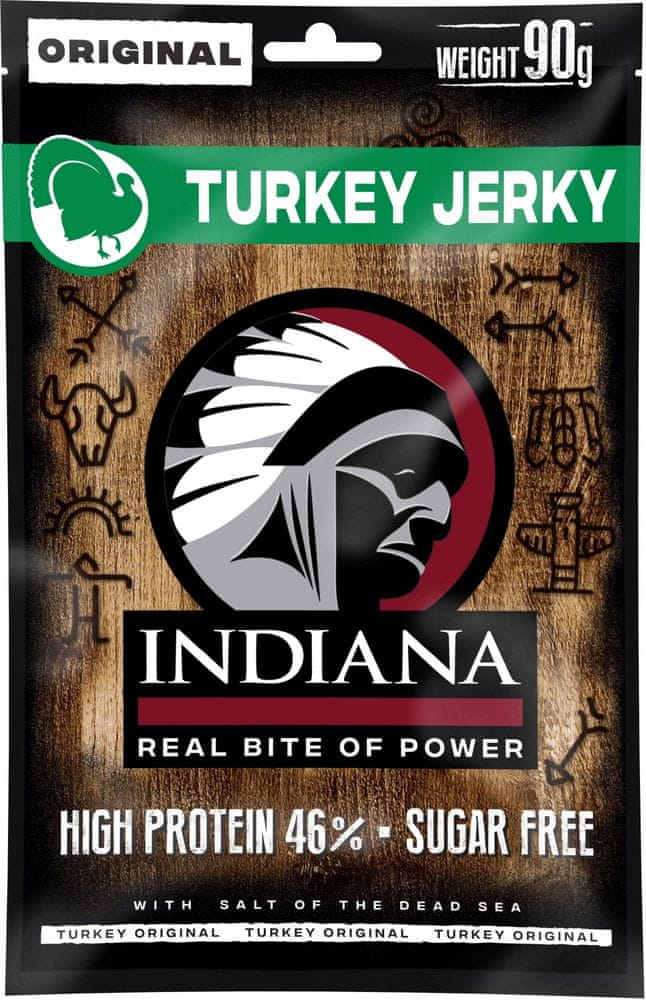 Indiana sušené maso Jerky krůtí Original ZIP 90g