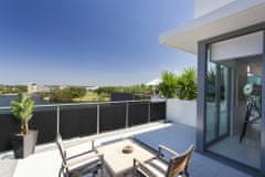 My Best Home Balkonová ratanová zástěna PORI, černá/šedá, výška 90 cm šířka různé rozměry 900 g/m2 MyBestHome Rozměr: 90x400 cm